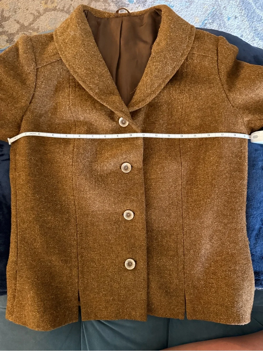 Modell Reine Schur wolle vintage European pure new wool brown coat. 70-80s. S-4